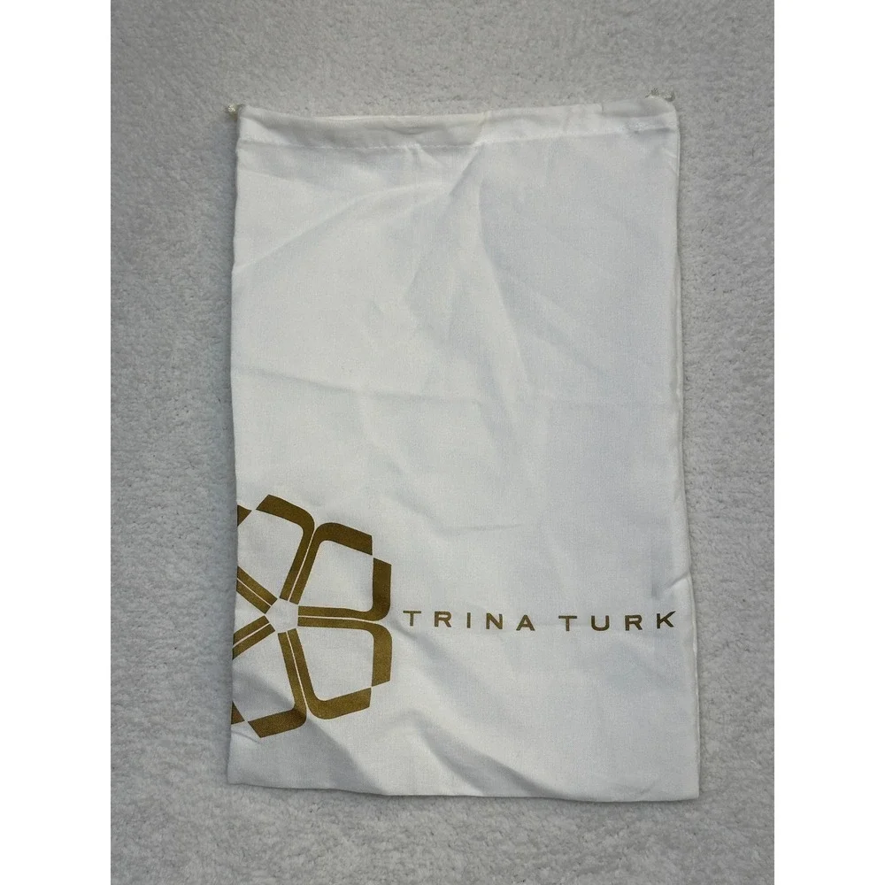 TRINA TURK White Drawstring Pouch Bag Dust Bag For Shoes Accessories-New no tags